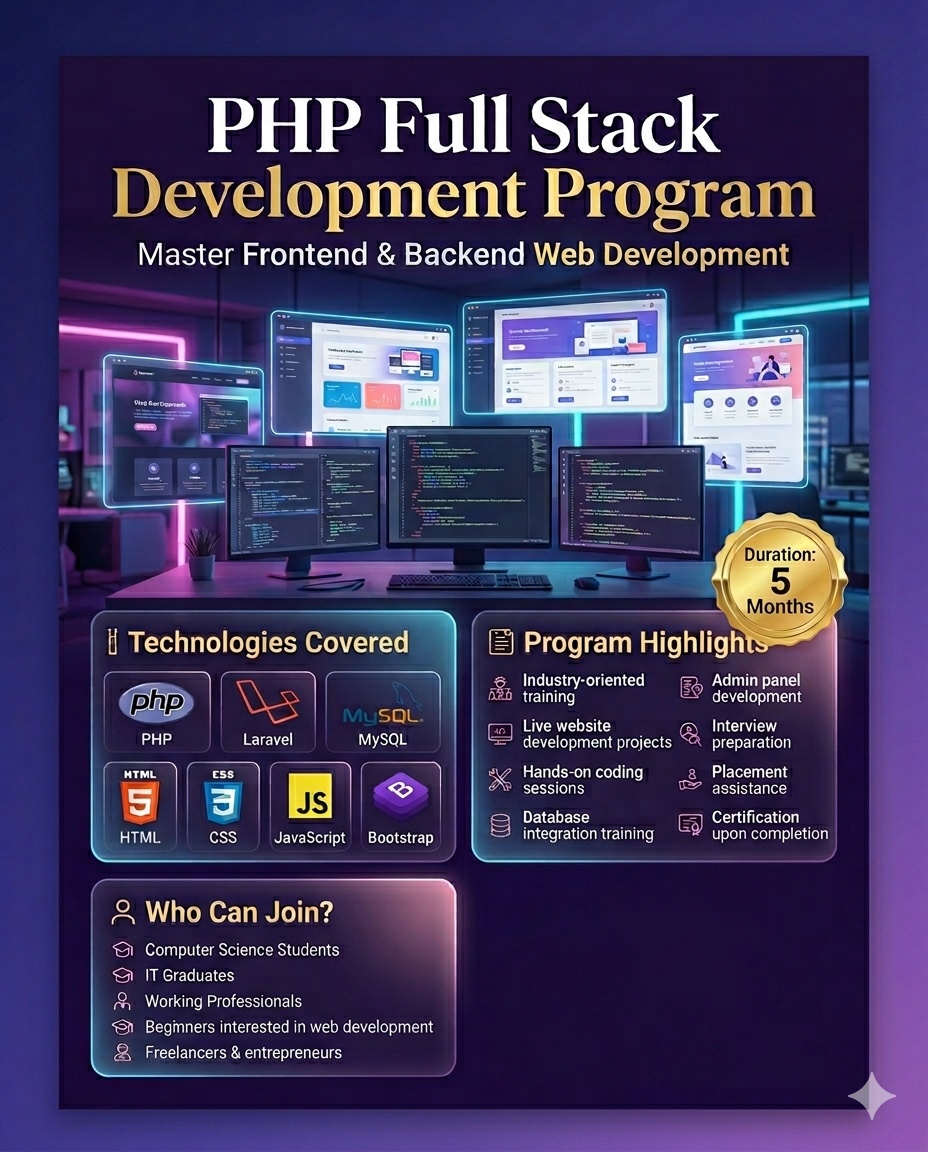 Best PHP Fullstack Training Institute